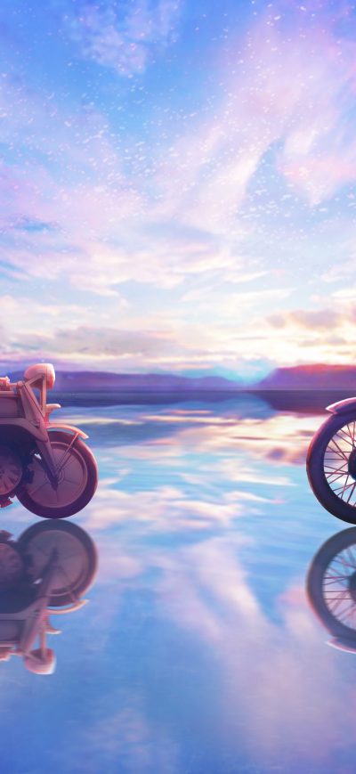Fond d'écran iPhone Anime Girl On Bike Ice