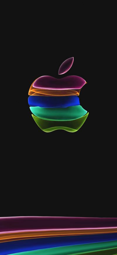 Fond d'écran iPhone Apple Glass Logo Dark 4k