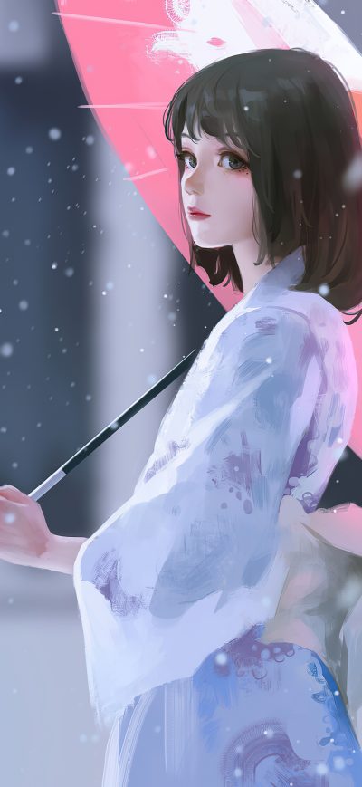 Fond d'écran iPhone Girl Holding A Umbrella 4k