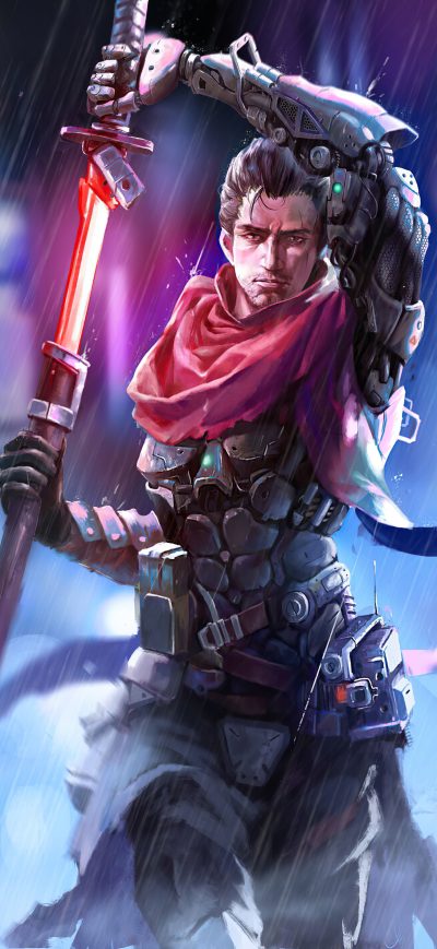 Fond d'écran iPhone Sekiro Cyberpunk 4k