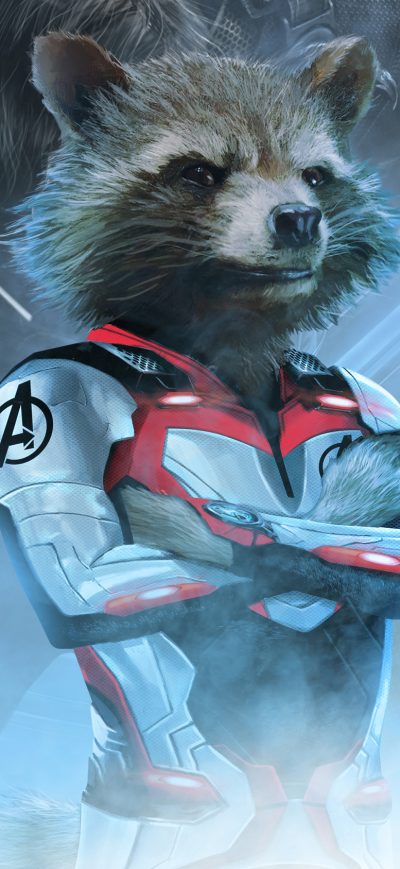Fond d'écran iPhone Rocket Raccoon In Avengers Endgame 2019