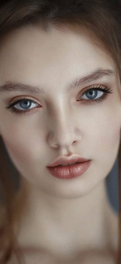 Fond d'écran iPhone Blue Eyes Girl Depth Portrait 4k