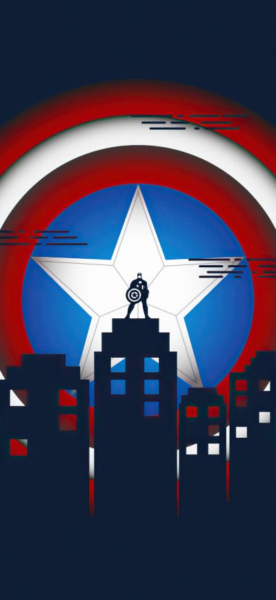 Fond d'écran iPhone Captain America Minimal Illustration 5k