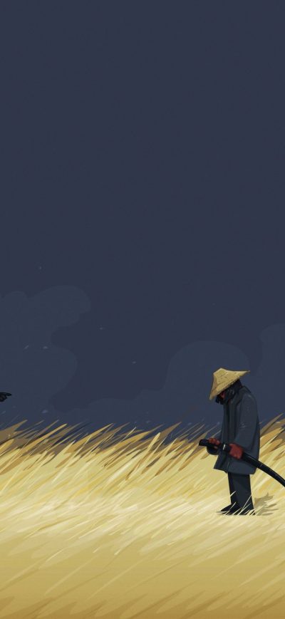 Fond d'écran Samurai Minimalism sur iPhone