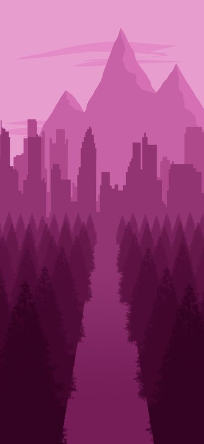 Fond d'écran iPhone City Forest Minimalist