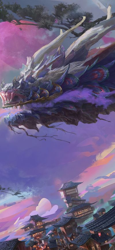 Fond d'écran iPhone Dragon Sleep Spell 4k