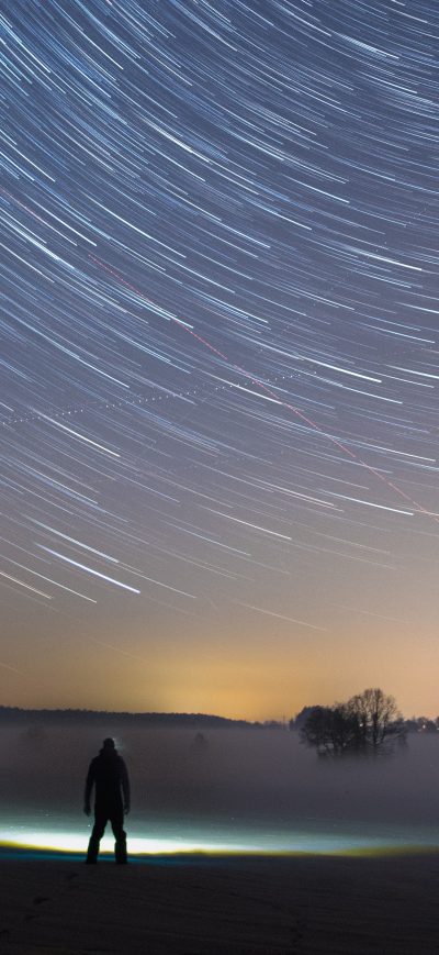 Fond d'écran iPhone Star Trails Sky 5k