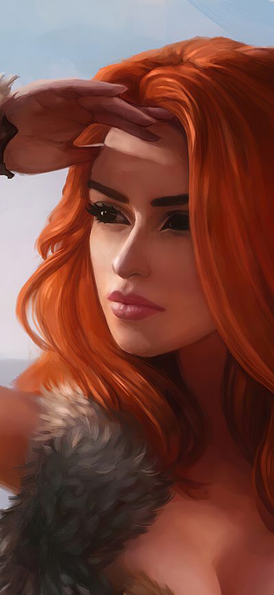 Fond d'écran iPhone Barbarian Fantasy Girl 4k