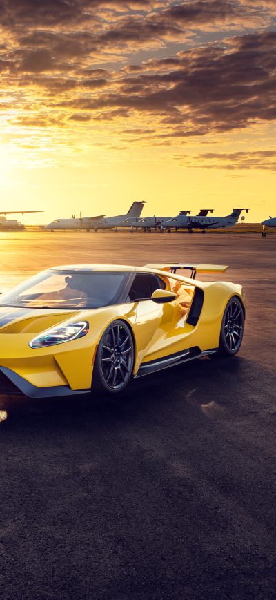 Fond d'écran iPhone Yellow Ford Gt 4k
