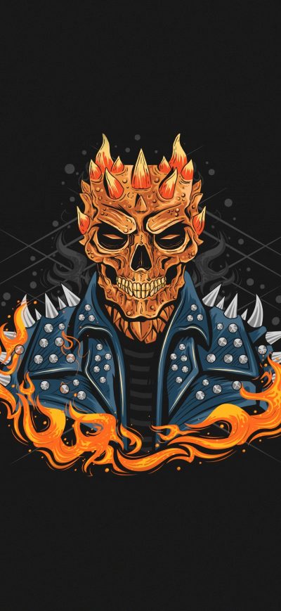 Fond d'écran iPhone Ghost Rider Dark Minimal 4k