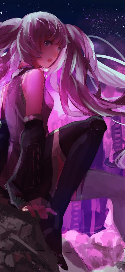 Fond d'écran iPhone Hatsune Miku Vocaloid Anime Art 4k