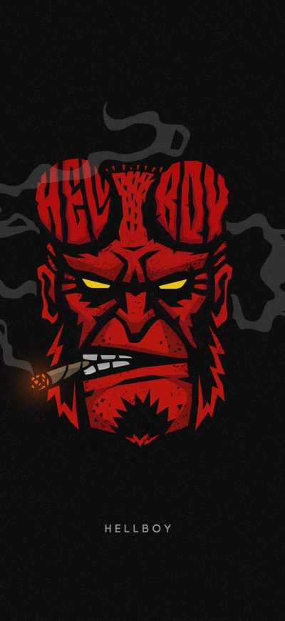 Fond d'écran iPhone Hellboy Superhero Minimal 4k