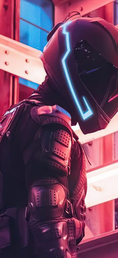 Fond d'écran iPhone Tech Noir Helmet Scifi 5k