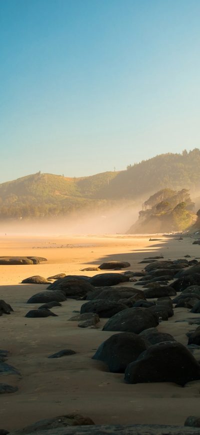 Fond d'écran iPhone Hill Coast Mist 4k