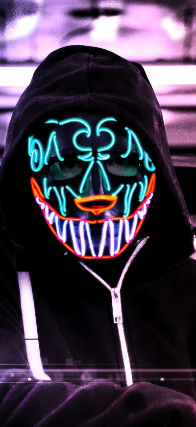 Fond d'écran iPhone Glowing Mask Pattern 4k
