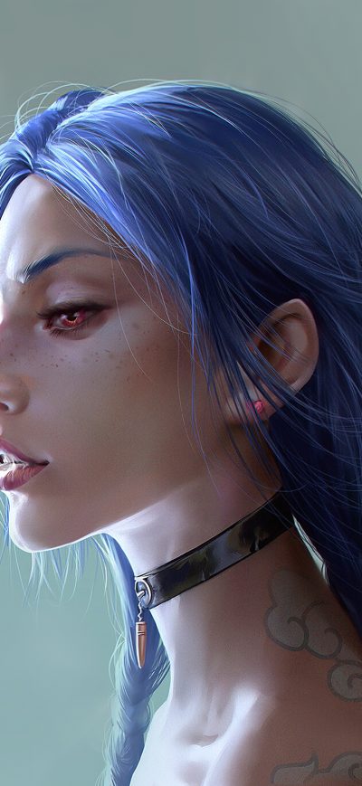 Fond d'écran iPhone Jinx League Of Legends Art 4k