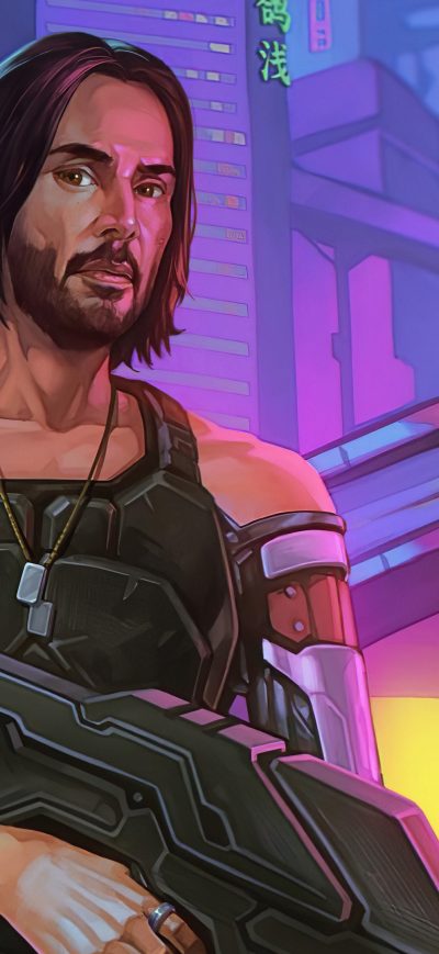 Fond d'écran iPhone Cyberpunk 2077 Art 4k