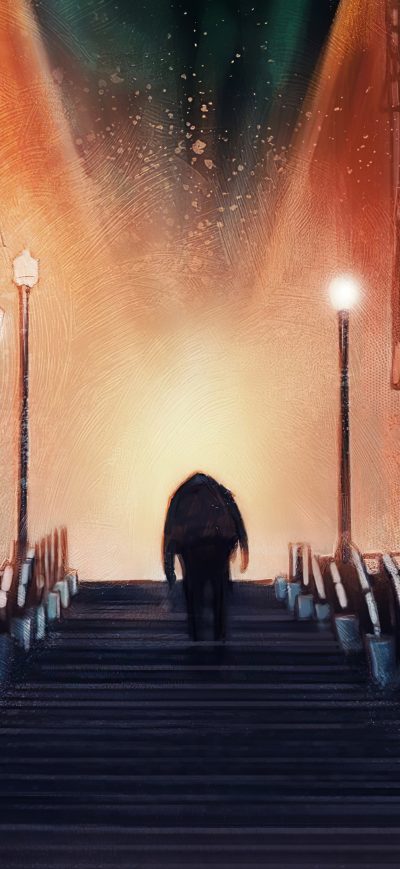 Fond d'écran iPhone Joker Stair Walk 4k