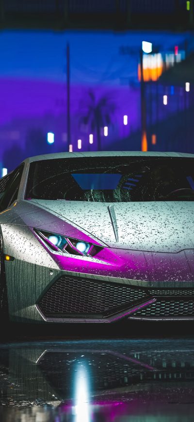 Fond d'écran iPhone Lamborghini Aventador Reflection Art 4k