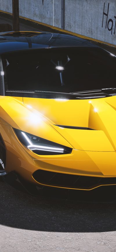 Fond d'écran iPhone 2021 Lamborghini Centenario Yellow Cgi 4k