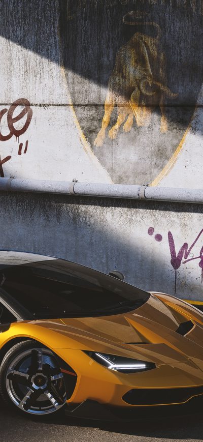 Fond d'écran iPhone Lamborghini Centenario Yellow Cgi 2021 4k