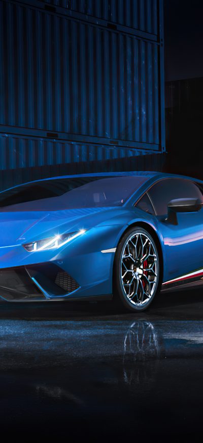 Fond d'écran iPhone Blue Lamborghini Huracan 4k