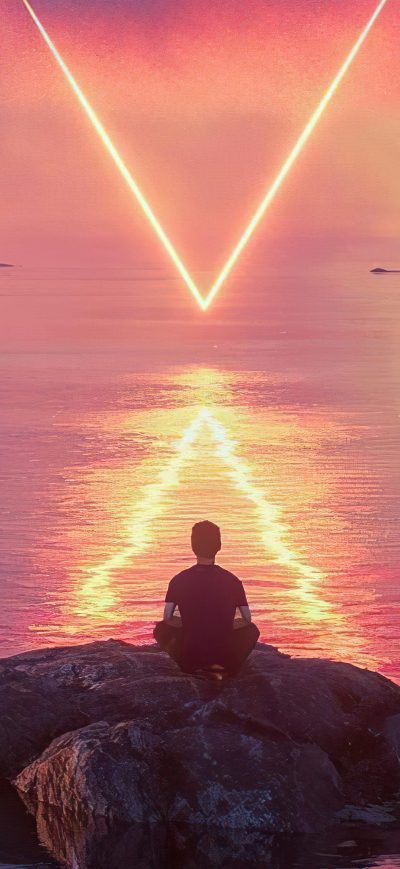 Fond d'écran iPhone Boy Meditating Life Triangle 4k