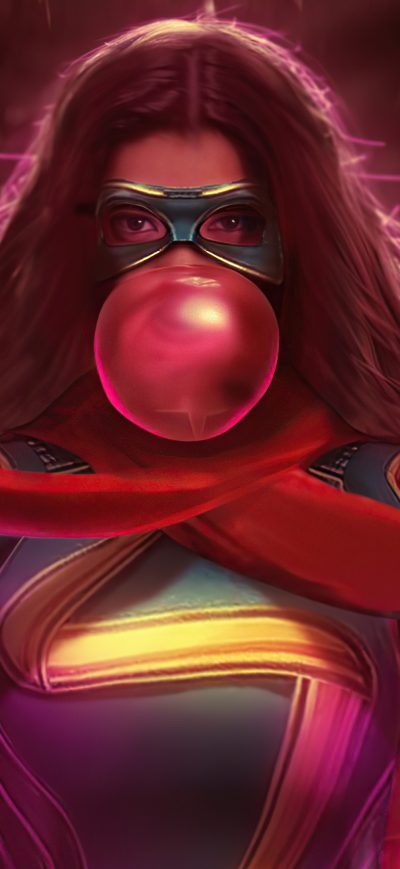 Fond d'écran iPhone Ms Marvel Illustration Poster