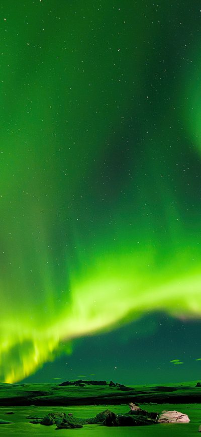 Fond d'écran iPhone Aurora Green Bliss 4k
