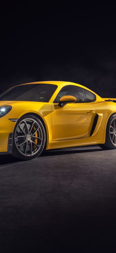 Fond d'écran iPhone Porsche 718 Cayman GT4 2019 8k