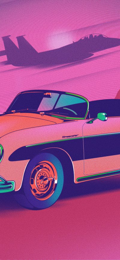 Fond d'écran iPhone Porsche Retro 4k