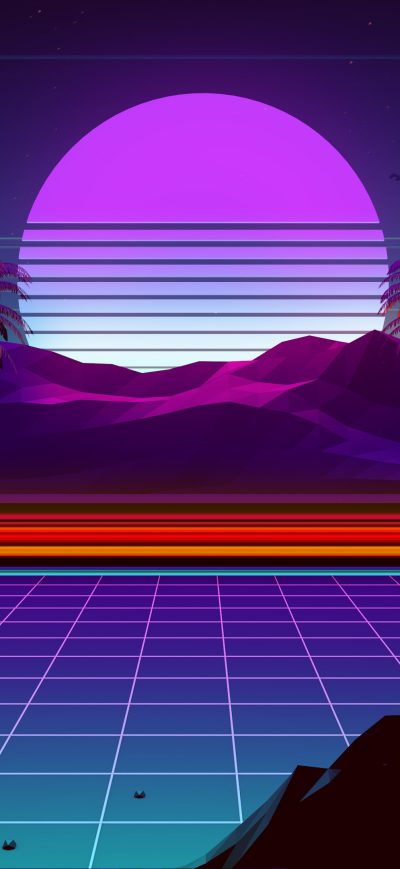 Fond d'écran iPhone Retro Wave 4k