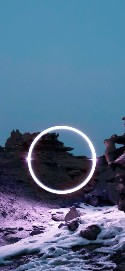 Fond d'écran iPhone New Space Light Landed In Rocks And Ice 4k