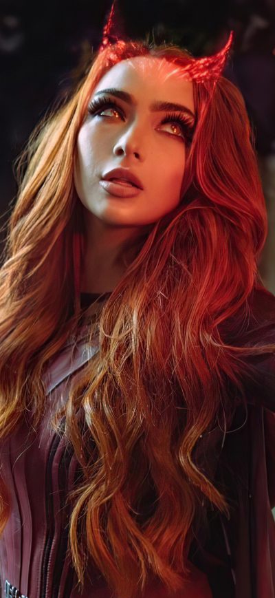 Fond d'écran iPhone The Scarlet Witch Cosplay Girl 4k