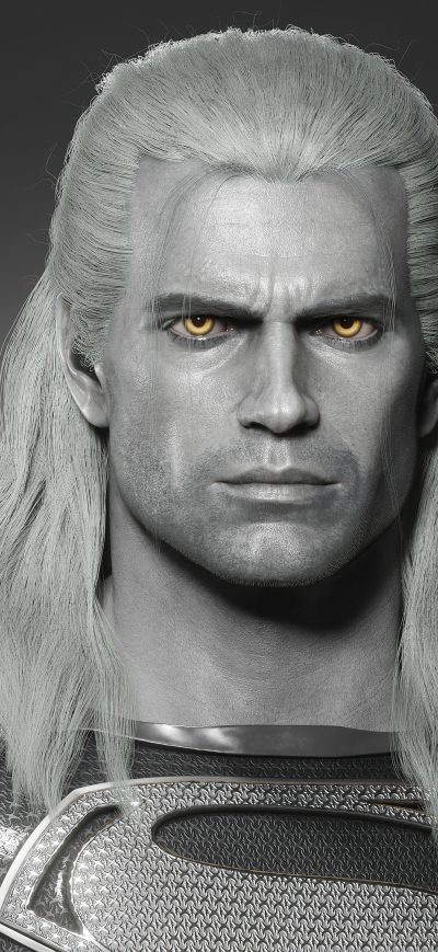 Fond d'écran iPhone The Witcher Geralt Black Superman Henry Cavill 4k