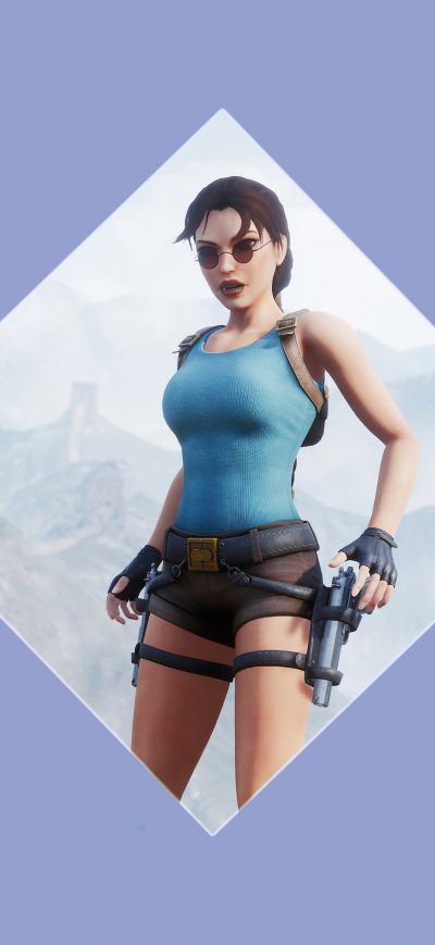 Fond d'écran iPhone Oldschool Lara Tomb Raider Minimal 4k