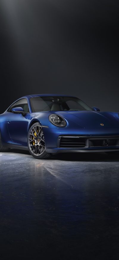 Fond d'écran iPhone Blue Porsche 911 2018 Front 5k