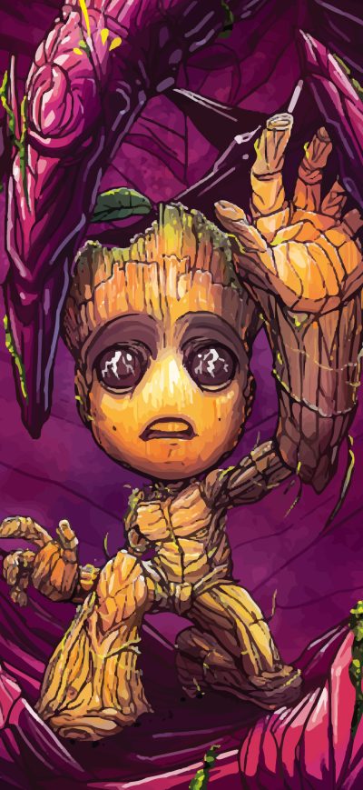 Fond d'écran iPhone Baby Groot Art 4k