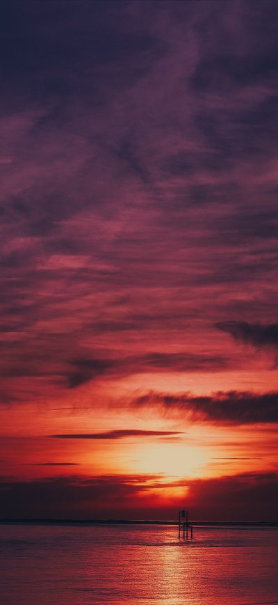 Fond d'écran iPhone Sky Sea Flares Sunset Water Reflection 4k