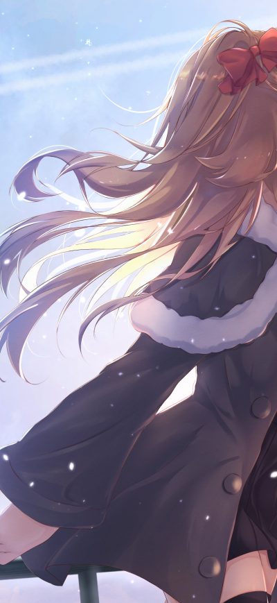 Fond d'écran iPhone Little Girl Anime Walking Holding Hand 4k
