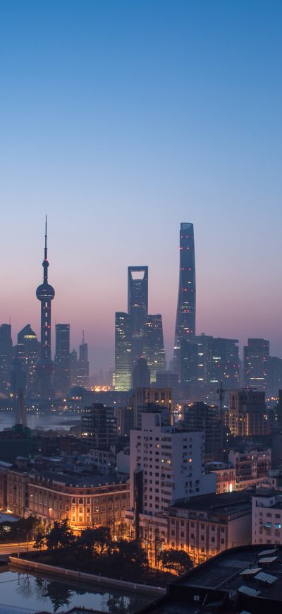 Fond d'écran iPhone Shangai Cityscape 4k