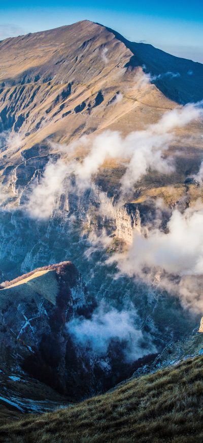 Fond d'écran iPhone Clouds Mountains Aerial View Nature Scenery