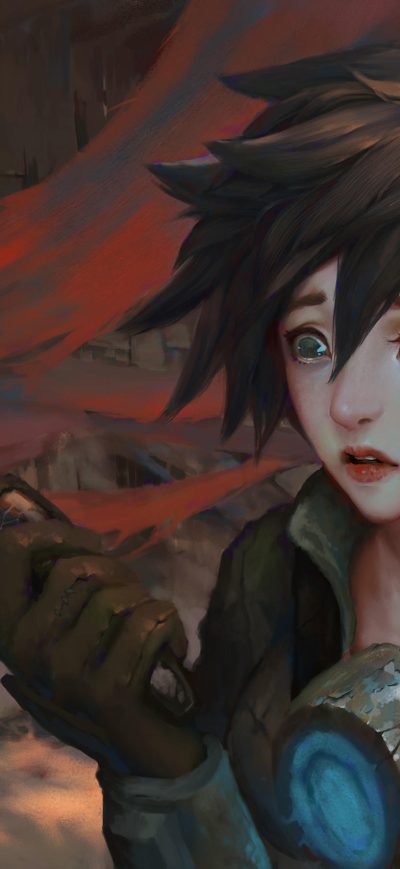 Fond d'écran iPhone Tracer Overwatch Art