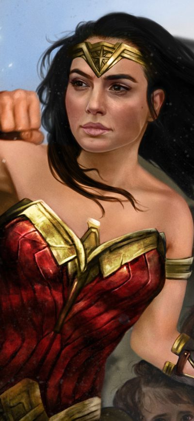 Fond d'écran iPhone Wonder Woman Paint Art 5k