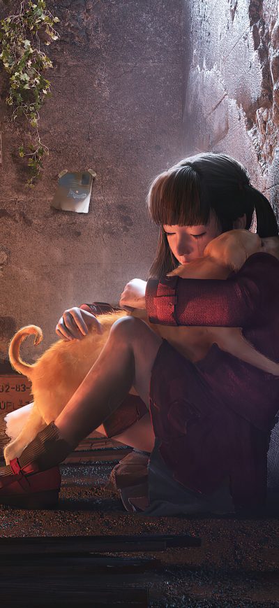 Fond d'écran iPhone Alone Crying Girl With Dog