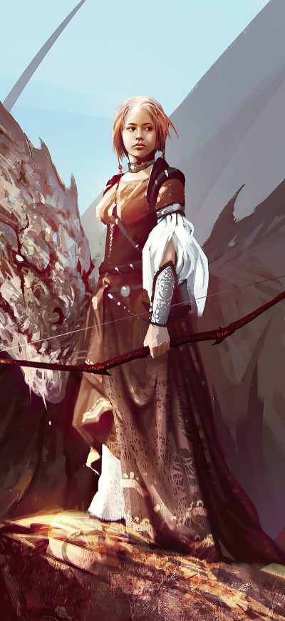 Fond d'écran iPhone Archer Warrior Girl 4k