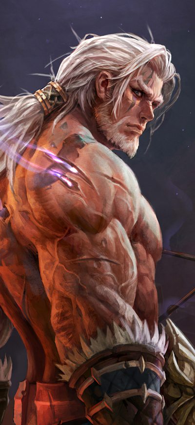 Fond d'écran iPhone White Hair Warrior 4k