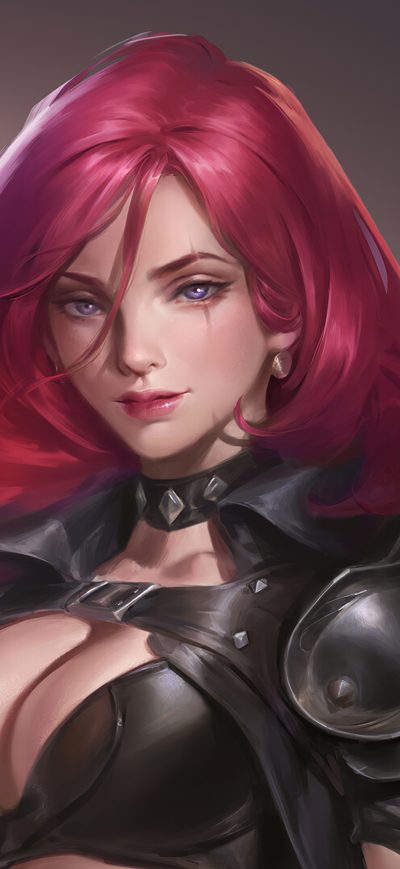Fond d'écran iPhone Pink Hair Warrior Girl