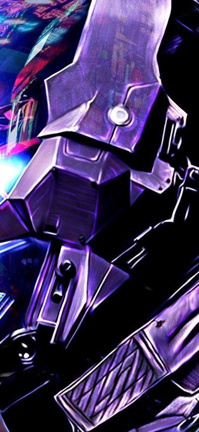 Fond d'écran iPhone Batman Arkham Scifi Neon City