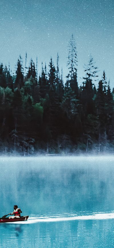 Fond d'écran iPhone Boat Lake Silent Evening 4k